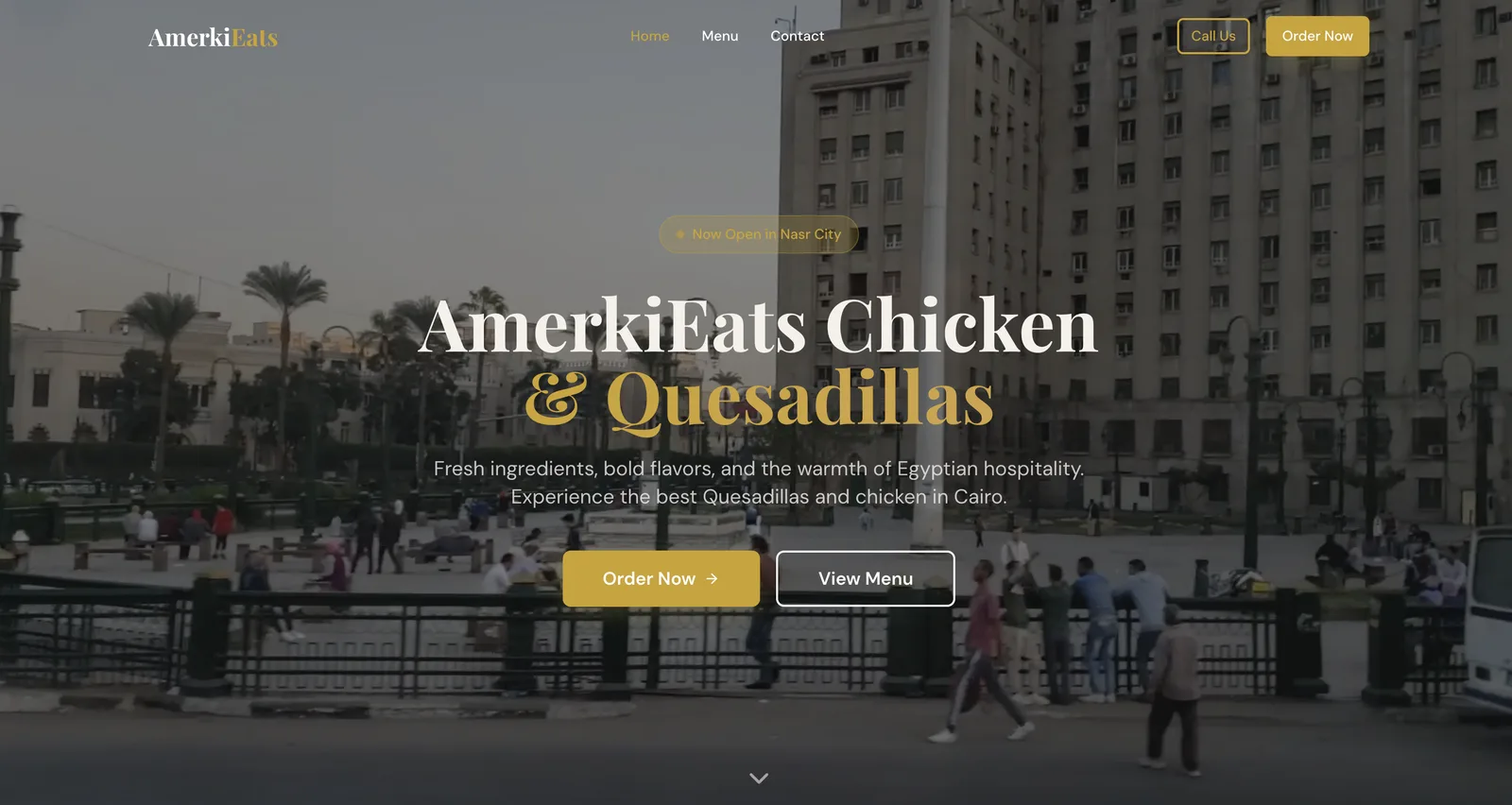 AmerkiEats restaurant website with online ordering and menu